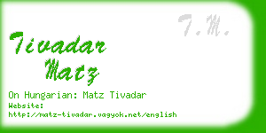 tivadar matz business card